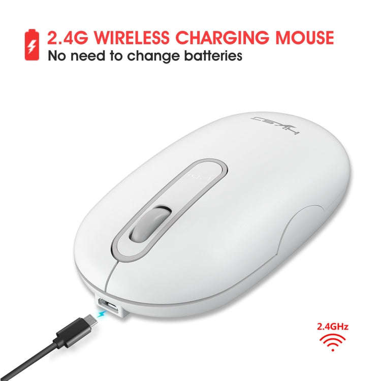 HXSJ T15 2.4GHz 4 Keys Wireless Mute Mouse(White)