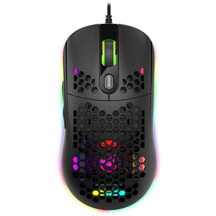 HXSJ X600 6 Keys RGB Luminous Macro Programming Wired Gaming Mouse(Black)