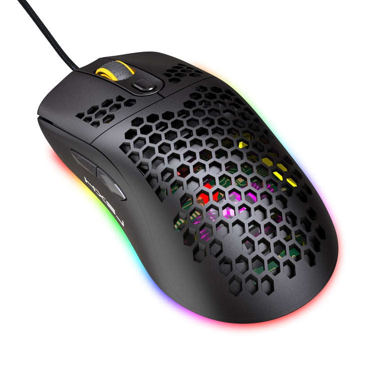HXSJ X600 6 Keys RGB Luminous Macro Programming Wired Gaming Mouse(Black)
