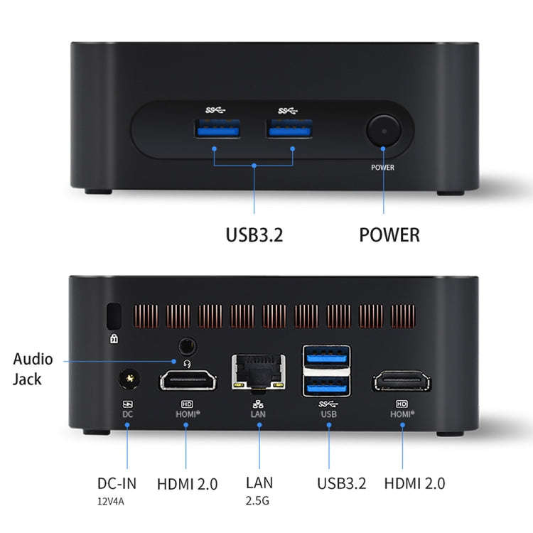 ZX03 Windows 11 Mini PC, Intel Alder Lake N95, Support Dual HDMI Output, Spec:16GB+512GB(US Plug)