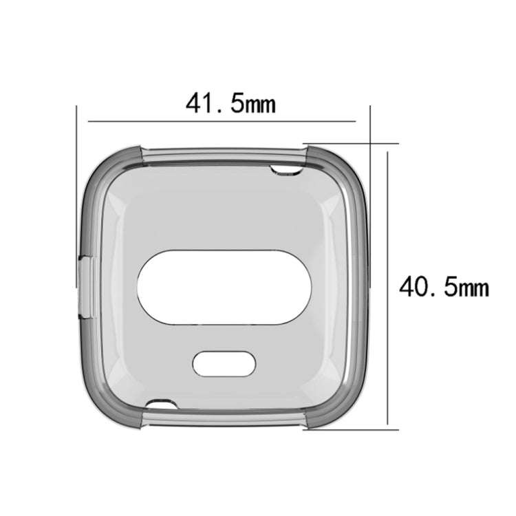 For Fitbit Versa Lite Smart Watch Silicone Protective Case(Transparent Red)