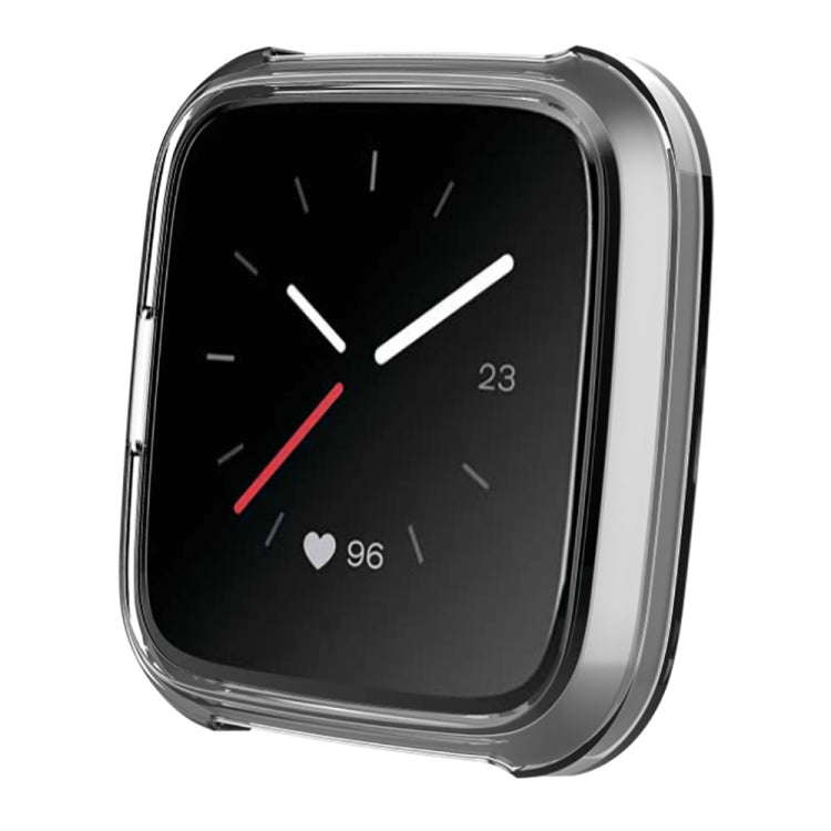 For Fitbit Versa Lite Smart Watch Silicone Protective Case(Transparent Red)