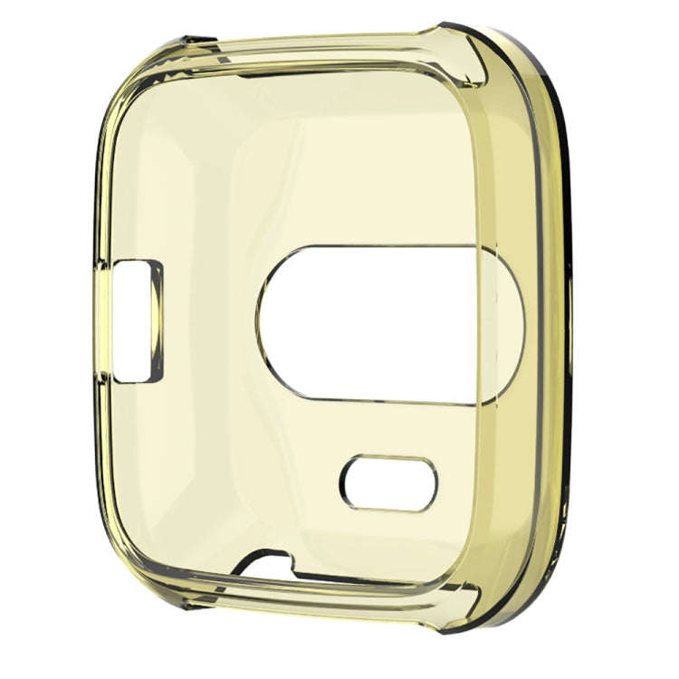 For Fitbit Versa Lite Smart Watch Silicone Protective Case(Transparent Yellow)