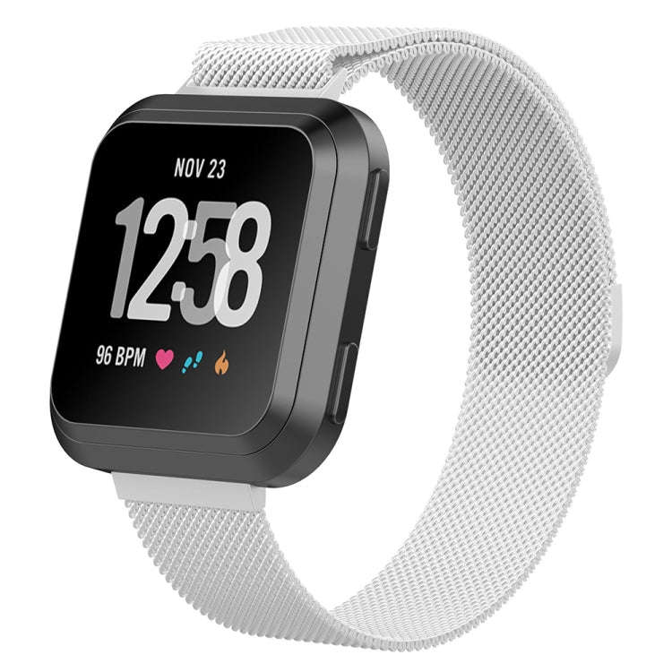 For Fitbit Versa Milanese  Watch Band, Size:S(Silver)