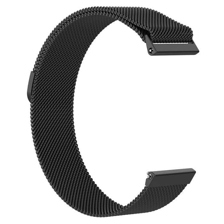 For Fitbit Versa Milanese  Watch Band, Size:L(Black)