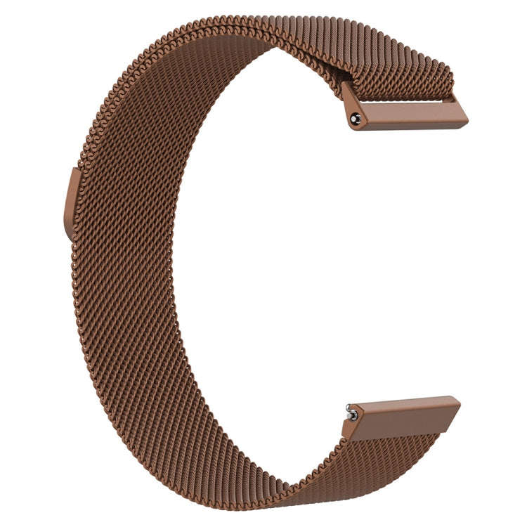 For Fitbit Versa Milanese  Watch Band, Size:L(Coffee)