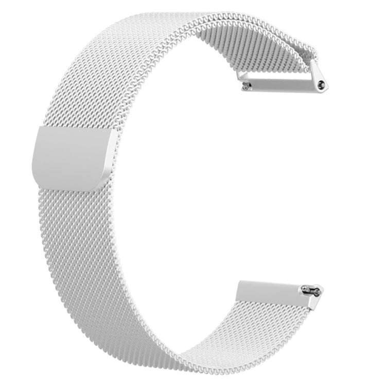 For Fitbit Versa Milanese  Watch Band, Size:L(Silver)
