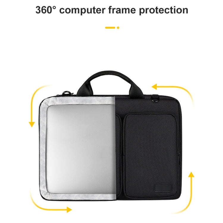 ST11 Polyester Thickened Laptop Bag, Size:14.1-15.4 inch(Silver Gray)