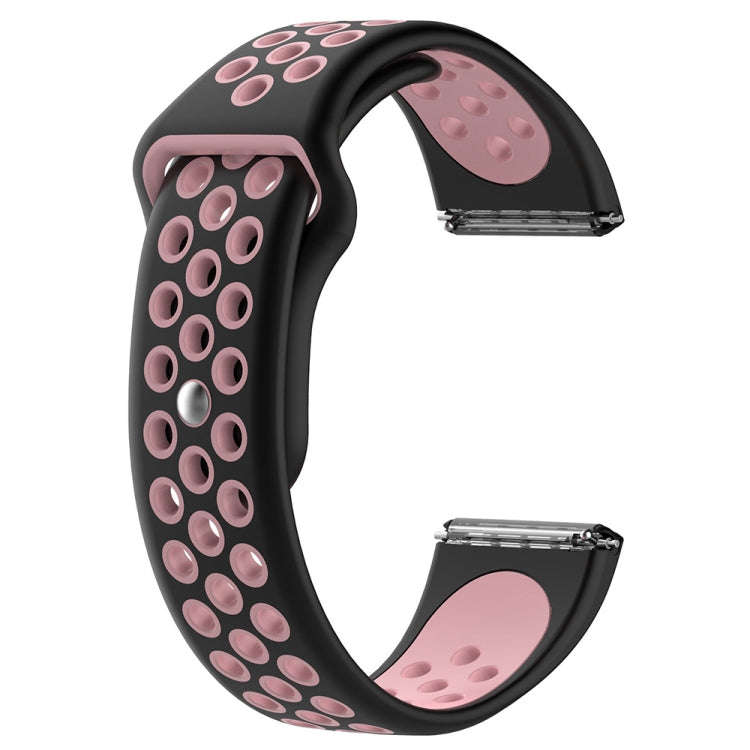 For Fitbit Versa Two-tone Silicone  Watch Band(Black + Pink)