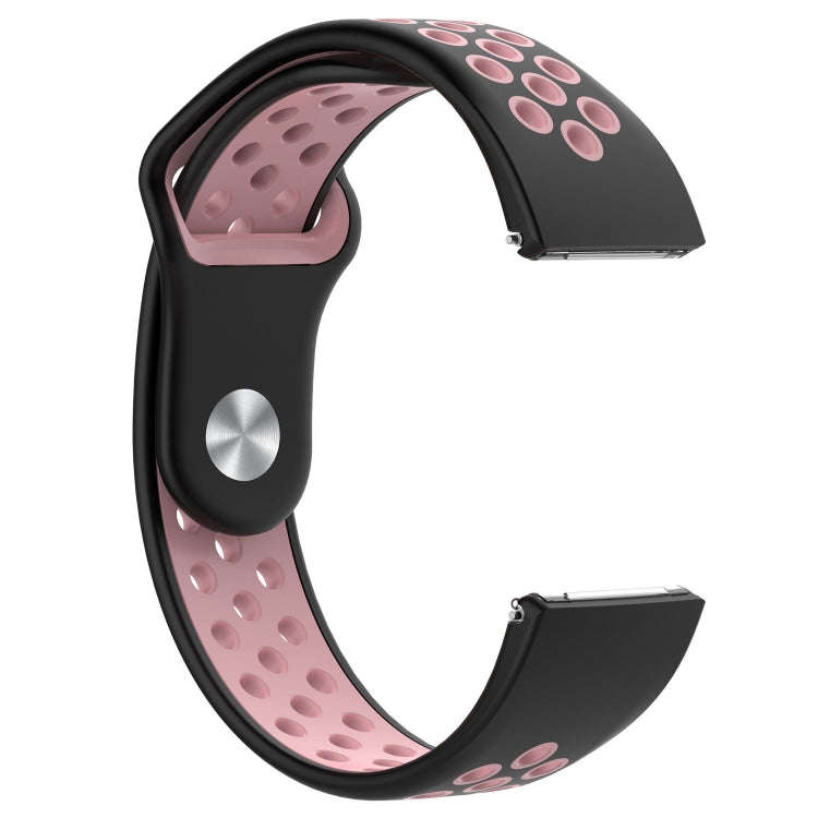 For Fitbit Versa Two-tone Silicone  Watch Band(Black + Pink)