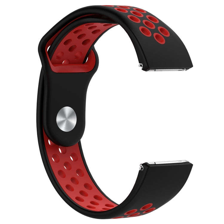 For Fitbit Versa Two-tone Silicone  Watch Band(Black + Red)
