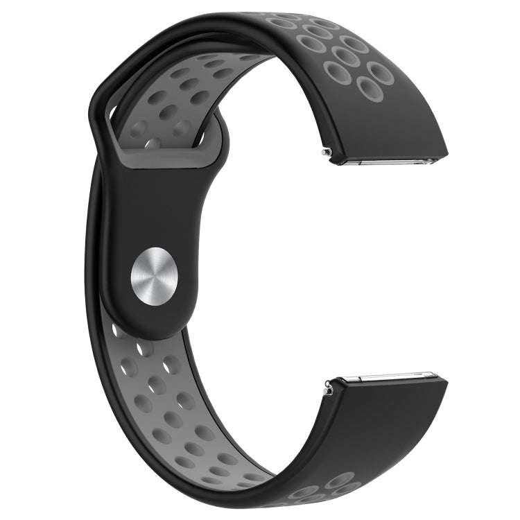 For Fitbit Versa Two-tone Silicone  Watch Band(Black + Grey)