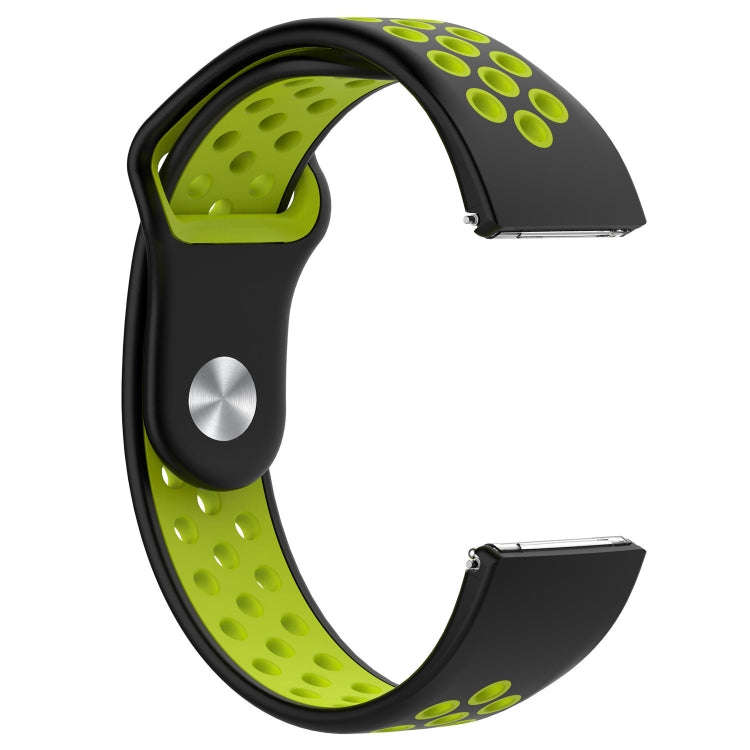 For Fitbit Versa Two-tone Silicone  Watch Band(Black + Green)