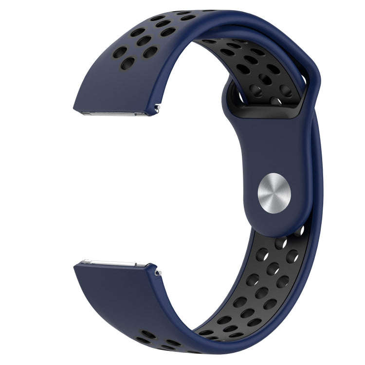 For Fitbit Versa Two-tone Silicone  Watch Band(Dark Blue + Black)