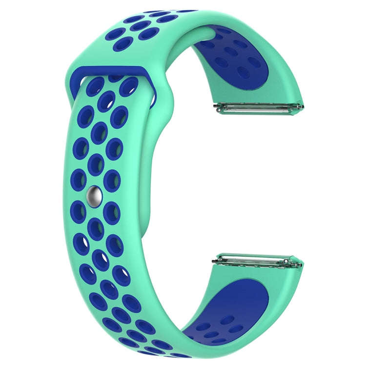 For Fitbit Versa Two-tone Silicone  Watch Band(Green + Blue)