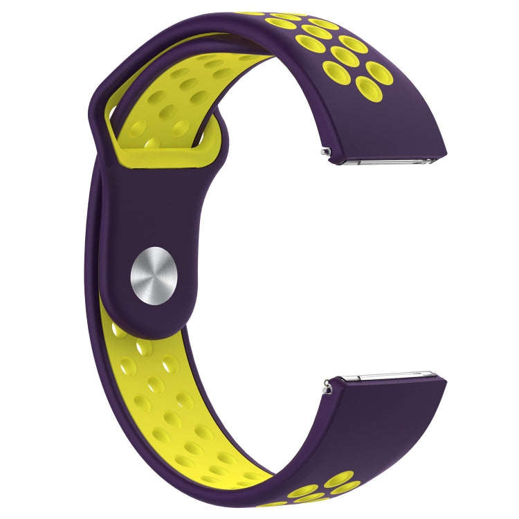 For Fitbit Versa Two-tone Silicone  Watch Band(Purple + Yellow)