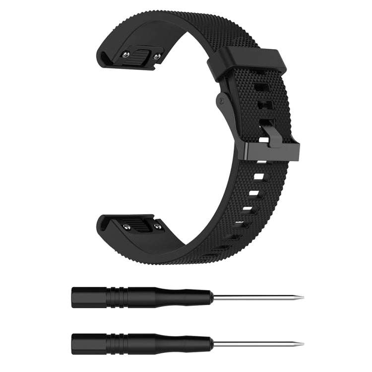 For Garmin Fenix 5S (20mm) Silicone Watch Band(Black)
