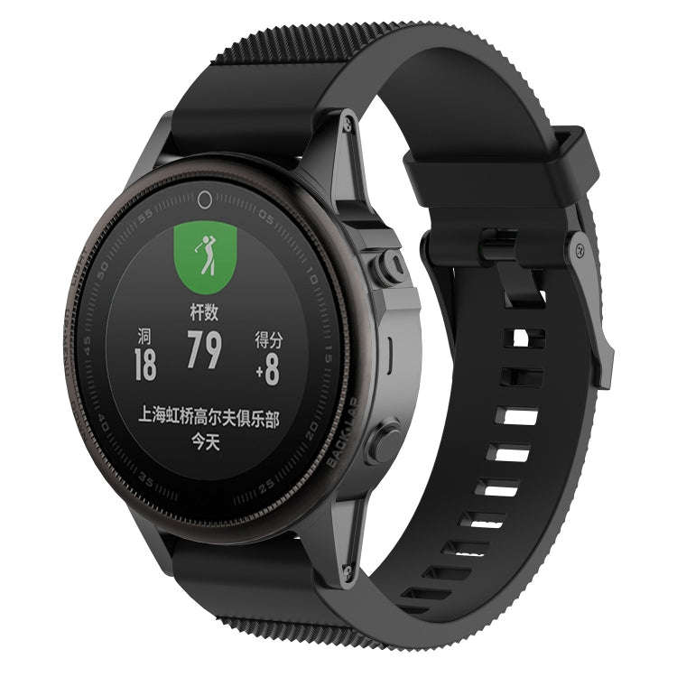 For Garmin Fenix 5S (20mm) Silicone Watch Band(Black)