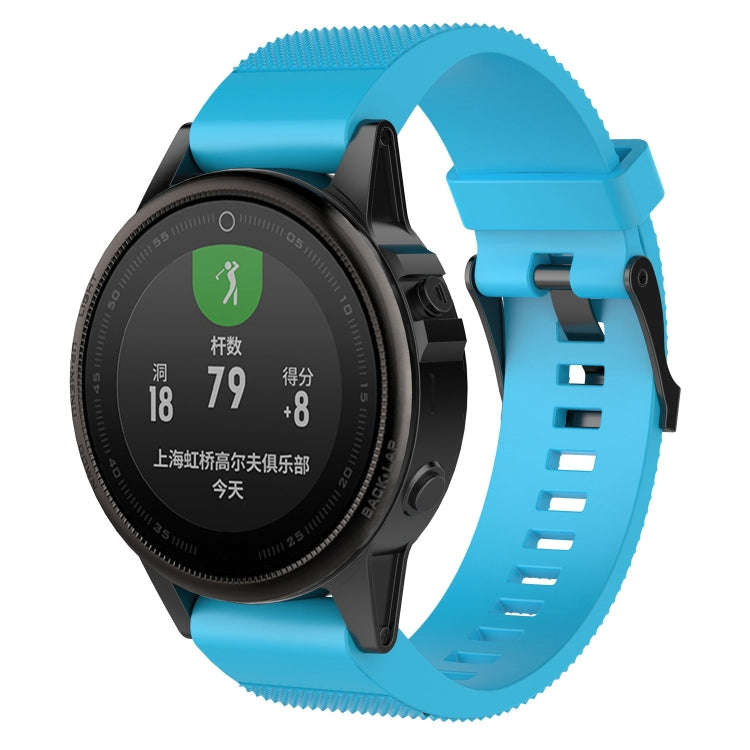 For Garmin Fenix 5S (20mm) Silicone Watch Band(Sky Blue)