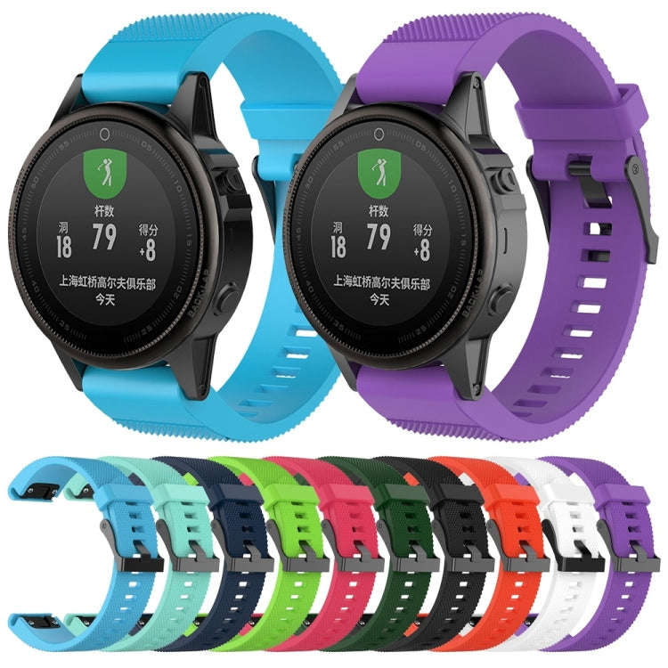 For Garmin Fenix 5S (20mm) Silicone Watch Band(Purple)