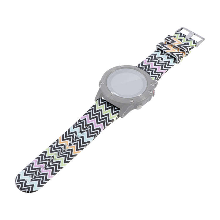 For Garmin Fenix 5X (26mm) / Fenix3 / Fenix3 HR Silicone Watch Band(Black Red Flowers)