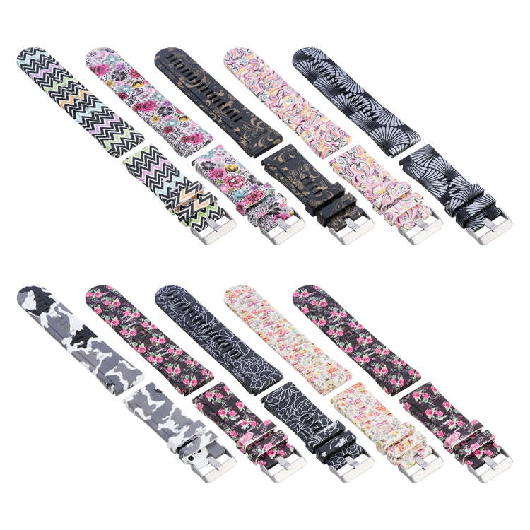 For Garmin Fenix 5X (26mm) / Fenix3 / Fenix3 HR Silicone Watch Band(Black Gold Flowers)