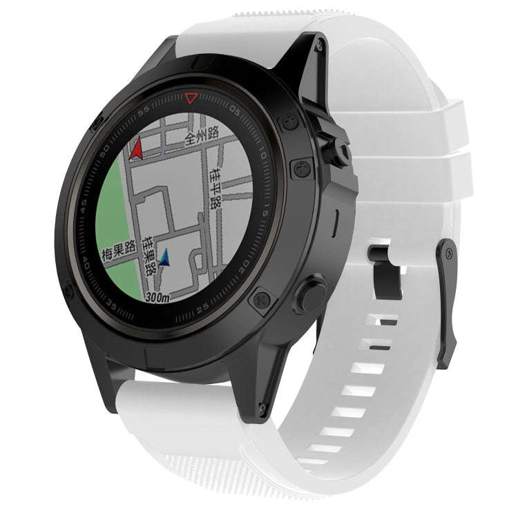 For Garmin Fenix 5X (26mm) Fenix3 / Fenix3 HR Silicone Watch Band(White)