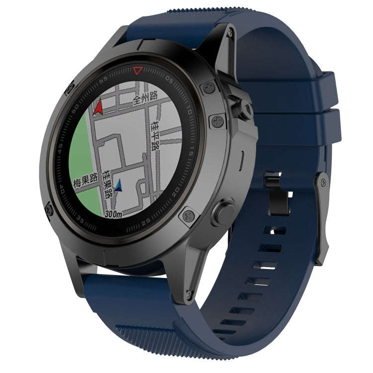 For Garmin Fenix 5X (26mm) Fenix3 / Fenix3 HR Silicone Watch Band(Dark Blue)