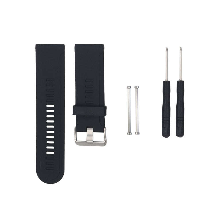 For Garmin Fenix3 HR Silicone Watch Band(Black)