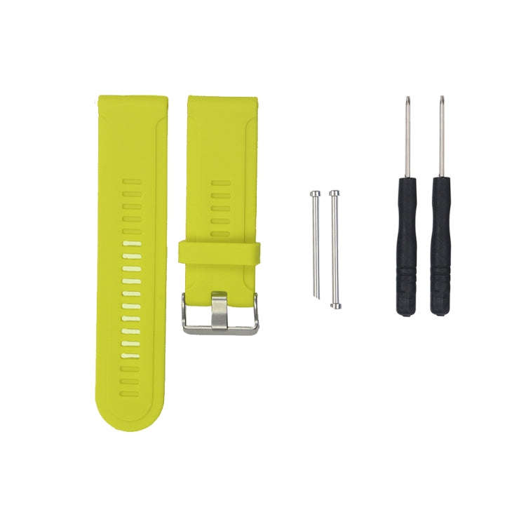 For Garmin Fenix3 HR Silicone Watch Band(Lime Green)