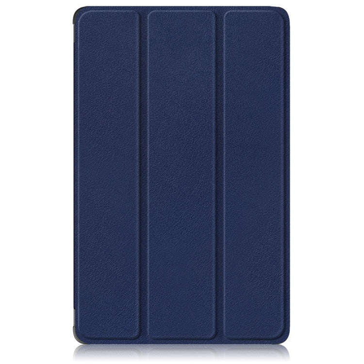 For Huawei Matepad SE 10.4 2022 Custer Pure Color 3-Fold Holder Leather Tablet Case(Dark Blue)