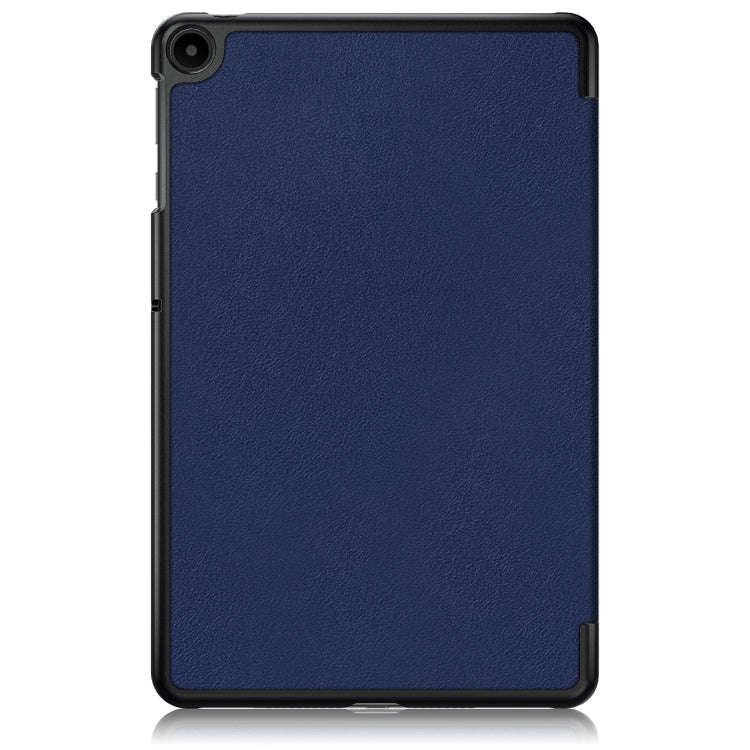 For Huawei Matepad SE 10.4 2022 Custer Pure Color 3-Fold Holder Leather Tablet Case(Dark Blue)