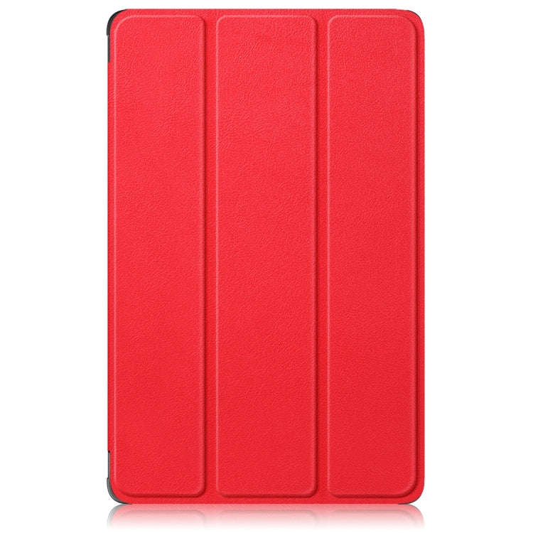 For Huawei Matepad SE 10.4 2022 Custer Pure Color 3-Fold Holder Leather Tablet Case(Red)