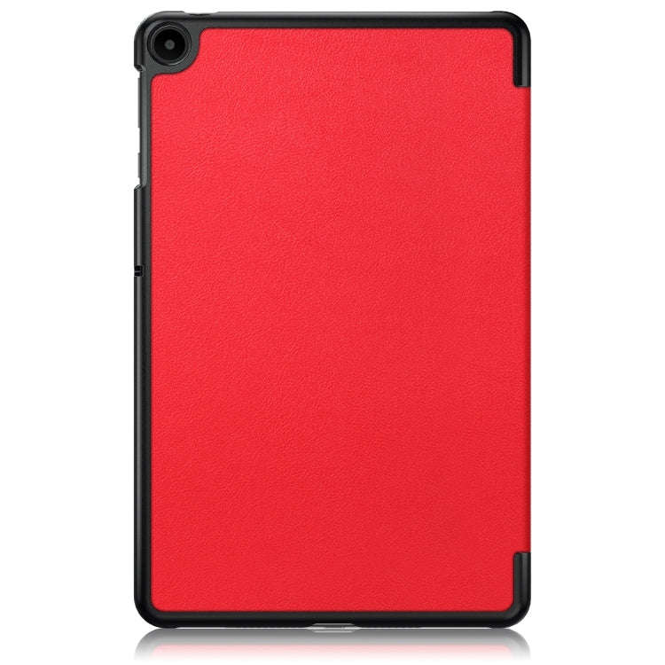 For Huawei Matepad SE 10.4 2022 Custer Pure Color 3-Fold Holder Leather Tablet Case(Red)