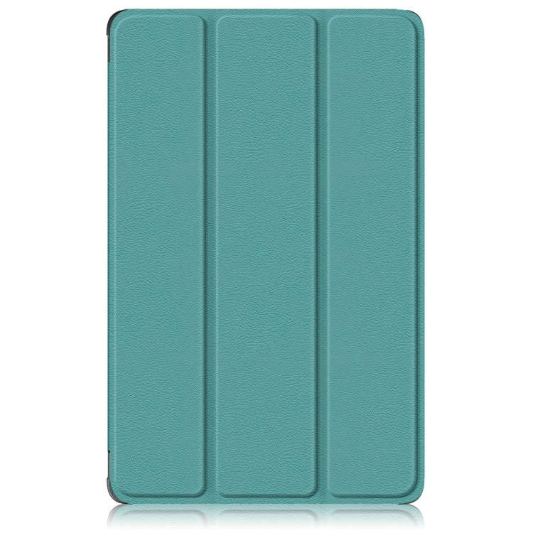 For Huawei Matepad SE 10.4 2022 Custer Pure Color 3-Fold Holder Leather Tablet Case(Dark Green)
