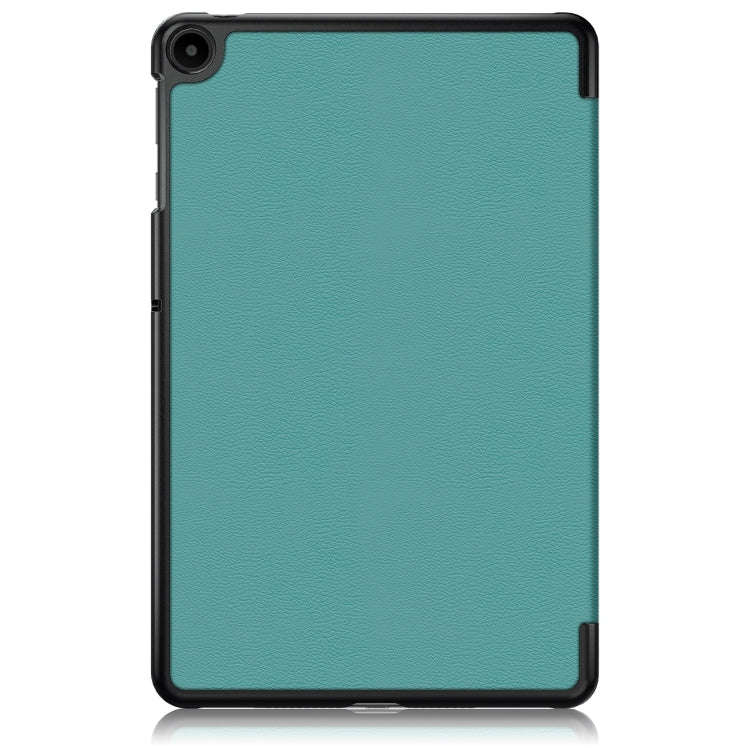For Huawei Matepad SE 10.4 2022 Custer Pure Color 3-Fold Holder Leather Tablet Case(Dark Green)
