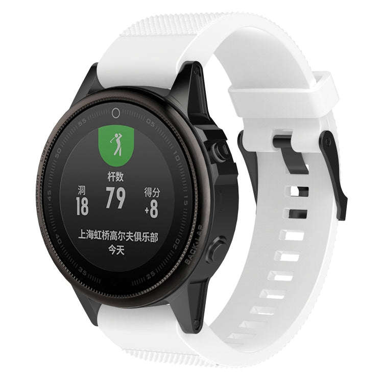 For Garmin Fenix5 (22mm) Silicone Watch Band(White)