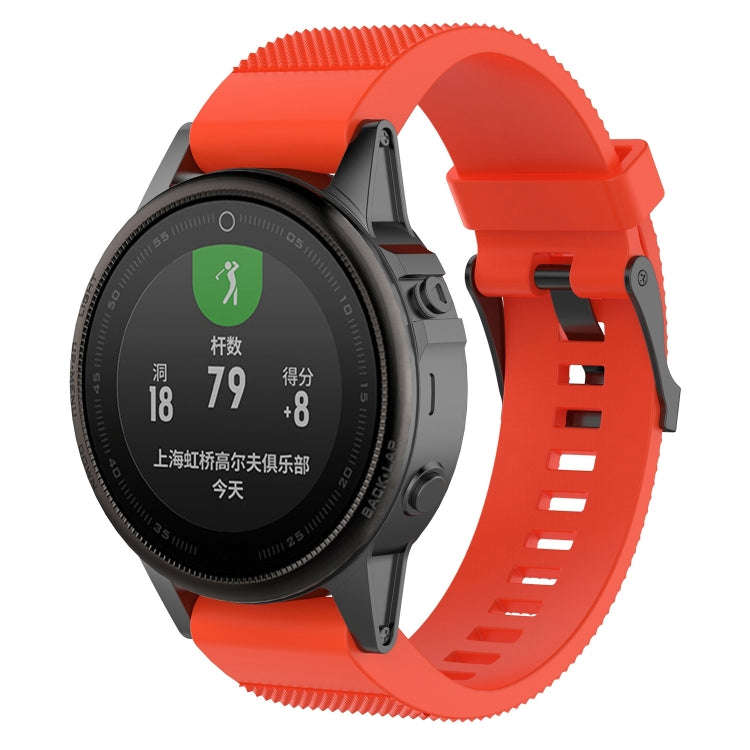 For Garmin Fenix5 (22mm) Silicone Watch Band(Orange)