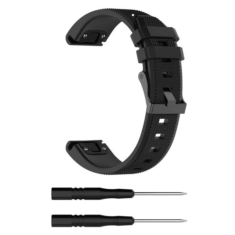 For Garmin Fenix5 (22mm) Silicone Watch Band(Black)