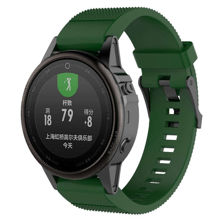 For Garmin Fenix5 (22mm) Silicone Watch Band(Army Green)