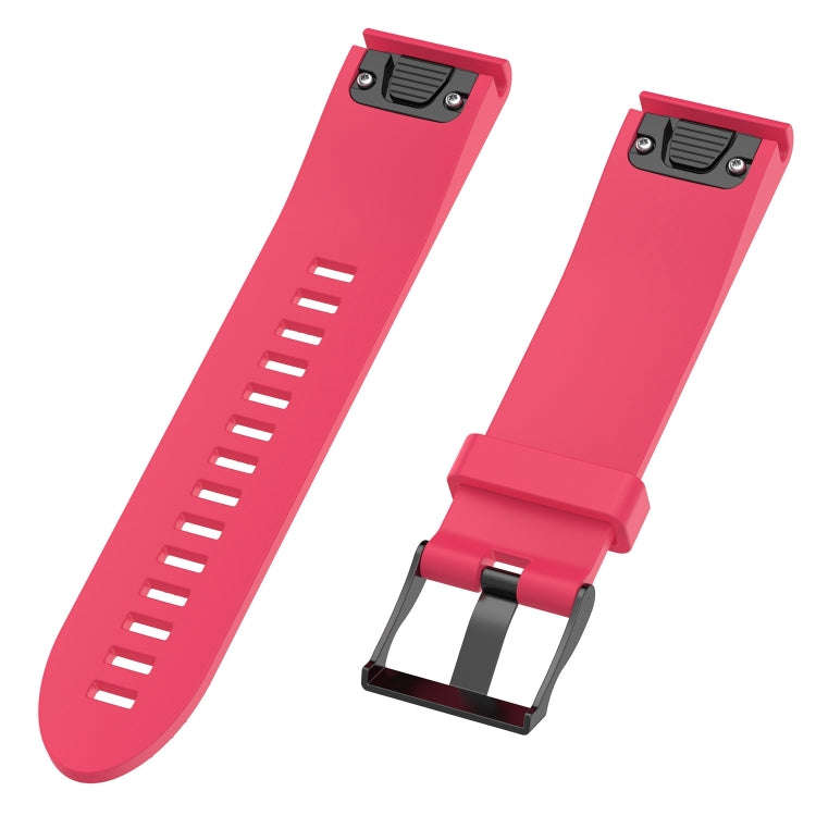 For Garmin Fenix5 (22mm) Silicone Watch Band(Rose Red)