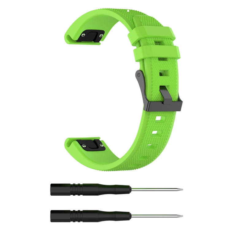 For Garmin Fenix5 (22mm) Silicone Watch Band(Lime Green)