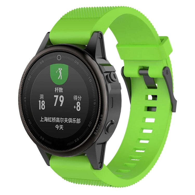 For Garmin Fenix5 (22mm) Silicone Watch Band(Lime Green)