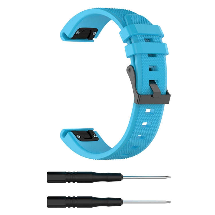For Garmin Fenix5 (22mm) Silicone Watch Band(Sky Blue)