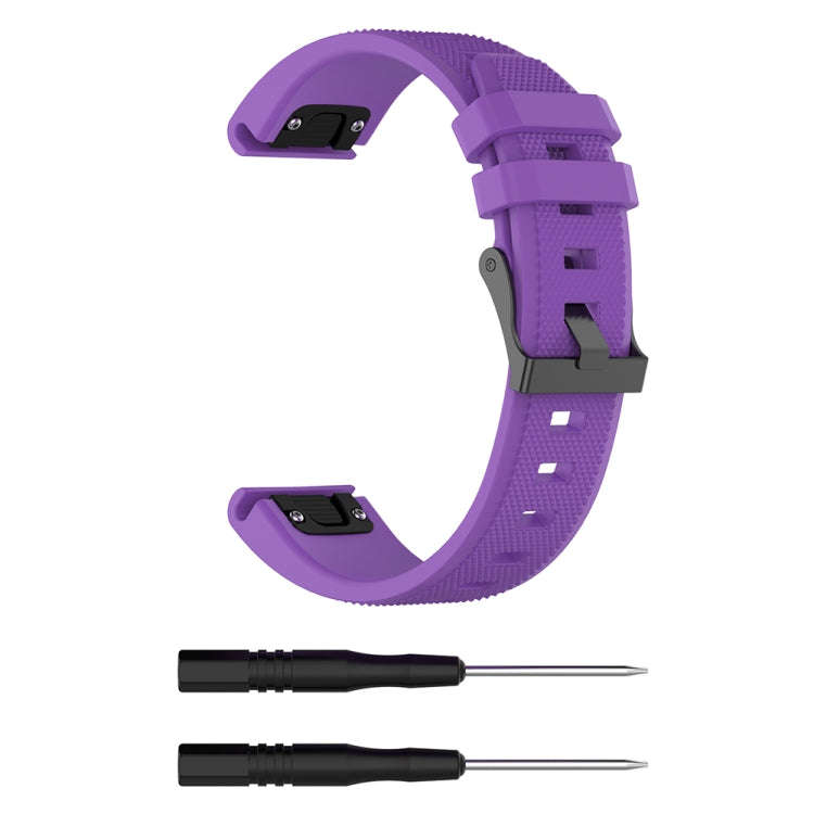 For Garmin Fenix5 (22mm) Silicone Watch Band(Purple)