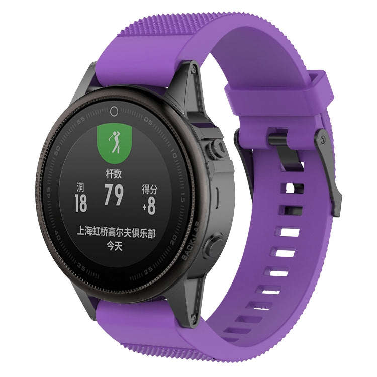 For Garmin Fenix5 (22mm) Silicone Watch Band(Purple)
