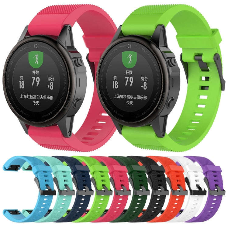 For Garmin Fenix5 (22mm) Silicone Watch Band(Dark Blue)