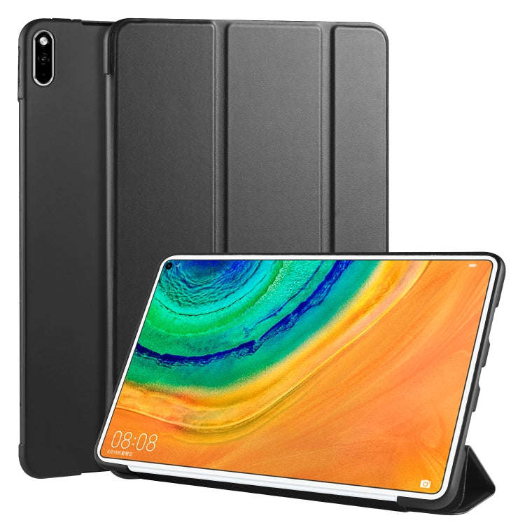 For Huawei MatePad Pro 10.8 inch 3-folding Horizontal Flip PU Leather + Shockproof Honeycomb TPU ...