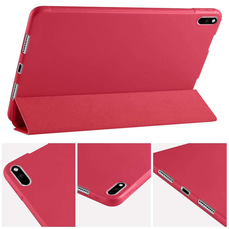 For Huawei MatePad Pro 10.8 inch 3-folding Horizontal Flip PU Leather + Shockproof Honeycomb TPU ...