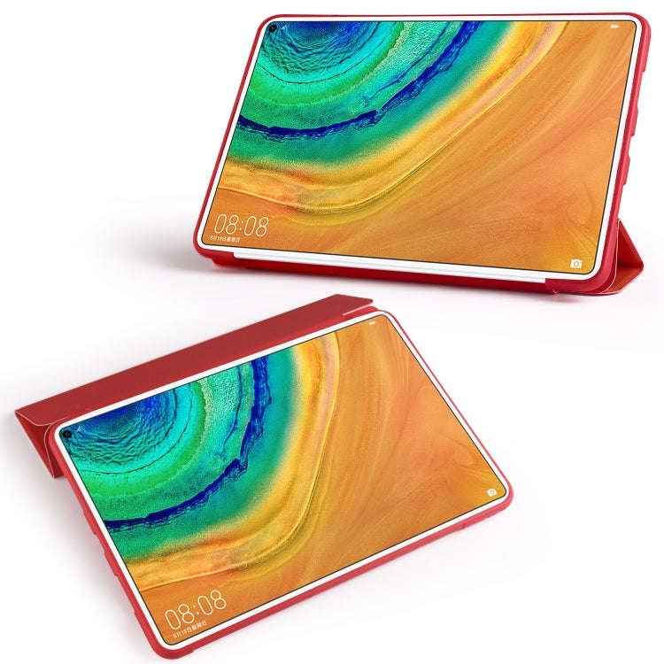 For Huawei MatePad Pro 10.8 inch 3-folding Horizontal Flip PU Leather + Shockproof Honeycomb TPU ...